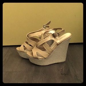 Beige wedges